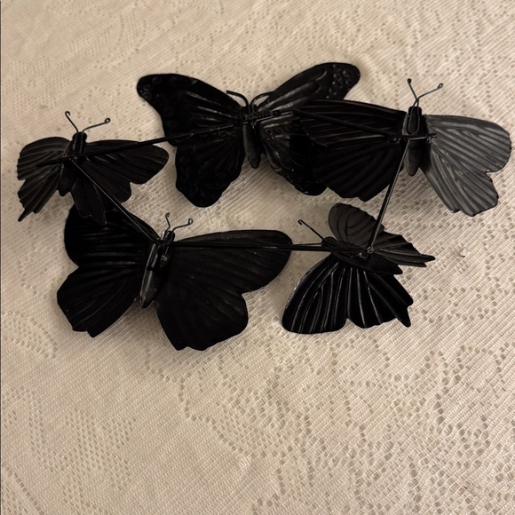 butterfly metal wall decor in teal, brown and gold 5 butterflies connected - Picture 8 of 12